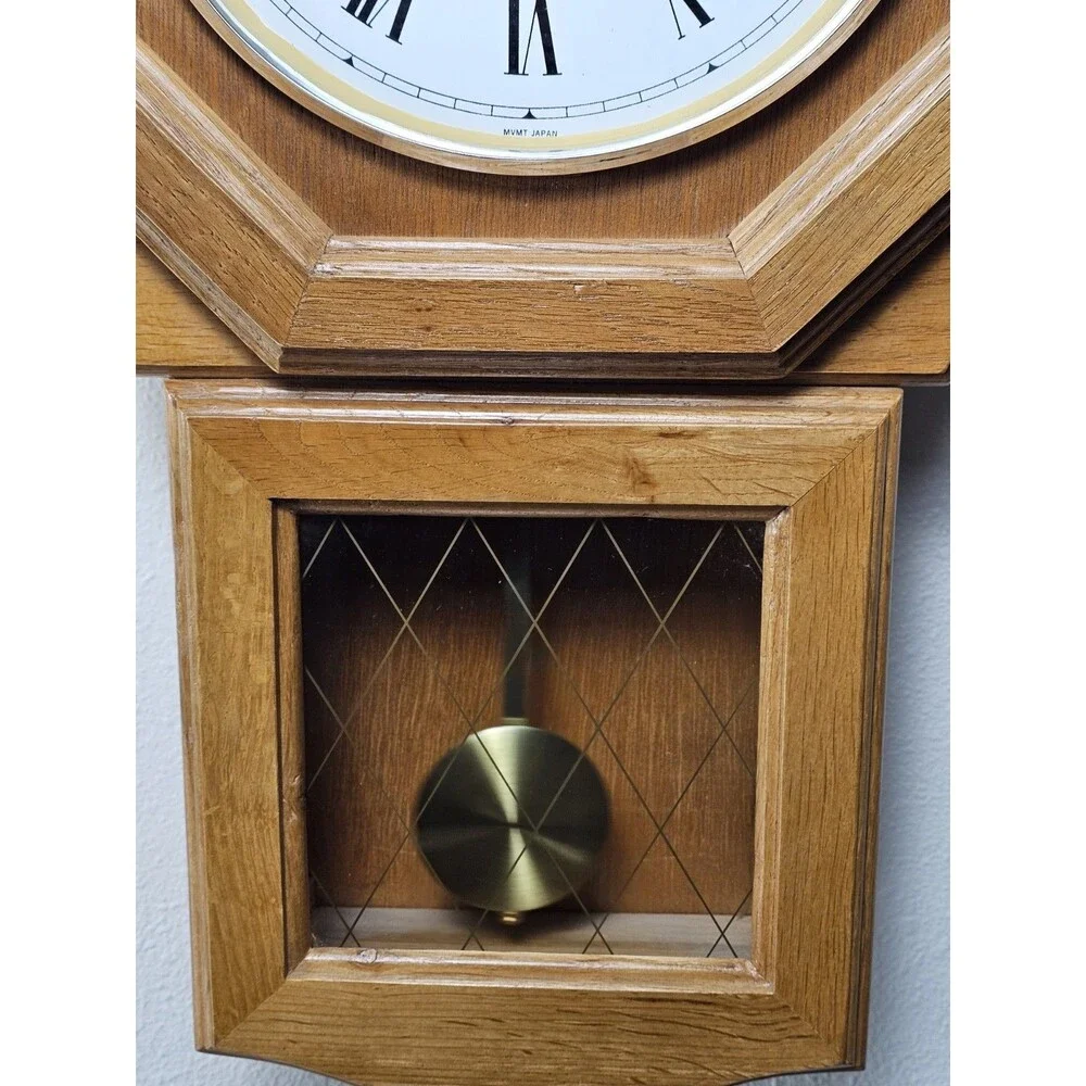 Daniel Dakota Westminster Quartz Oak Wall Clock Roman Numerals